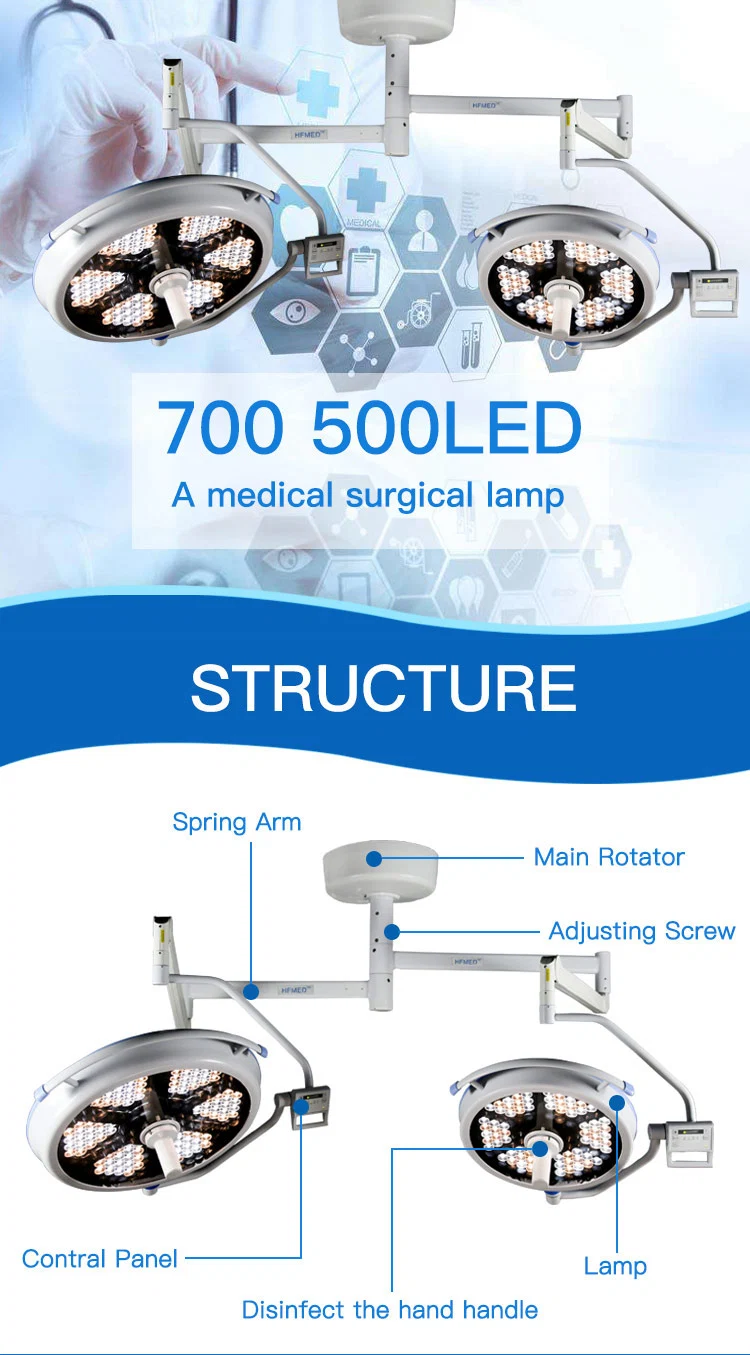 500/500 LED Ceiling Mounted Surgical Ceiling Operation Lamp Light